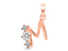 Cubic Zirconia Alphabet M Pendant CUZ-RDA-65.