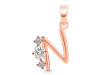 Cubic Zirconia Alphabet N Pendant CUZ-RDA-66.