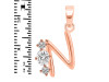 Cubic Zirconia Alphabet N Pendant CUZ-RDA-66.
