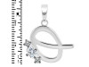 Cubic Zirconia Alphabet Q Pendant CUZ-RDA-69.