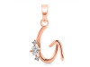 Cubic Zirconia Alphabet G Pendant CUZ-RDA-7.