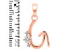 Cubic Zirconia Alphabet G Pendant CUZ-RDA-7.