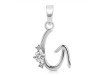 Cubic Zirconia Alphabet G Pendant CUZ-RDA-7.