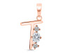 Cubic Zirconia Alphabet T Pendant CUZ-RDA-72.