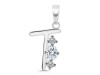 Cubic Zirconia Alphabet T Pendant CUZ-RDA-72.