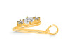 Cubic Zirconia Alphabet V Pendant CUZ-RDA-74.
