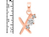 Cubic Zirconia Alphabet X Pendant CUZ-RDA-76.