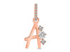 Cubic Zirconia Alphabet A Pendant CUZ-RDA-79.