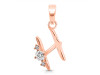 Cubic Zirconia Alphabet H Pendant CUZ-RDA-8.