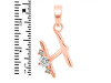 Cubic Zirconia Alphabet H Pendant CUZ-RDA-8.
