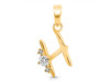 Cubic Zirconia Alphabet H Pendant CUZ-RDA-8.