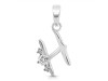 Cubic Zirconia Alphabet H Pendant CUZ-RDA-8.