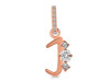 Cubic Zirconia Alphabet J Pendant CUZ-RDA-88.
