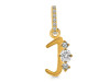 Cubic Zirconia Alphabet J Pendant CUZ-RDA-88.