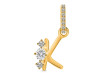 Cubic Zirconia Alphabet K Pendant CUZ-RDA-89.