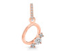 Cubic Zirconia Alphabet O Pendant CUZ-RDA-93.