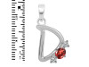 Garnet & White Topaz Alphabet D Pendant GAR-RDA-56.