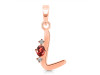 Garnet & White Topaz Alphabet L Pendant GAR-RDA-12.
