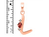 Garnet & White Topaz Alphabet L Pendant GAR-RDA-12.