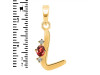 Garnet & White Topaz Alphabet L Pendant GAR-RDA-12.