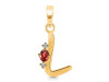 Garnet & White Topaz Alphabet L Pendant GAR-RDA-12.