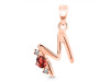 Garnet & White Topaz Alphabet M Pendant GAR-RDA-13.