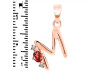 Garnet & White Topaz Alphabet M Pendant GAR-RDA-13.