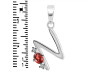 Garnet & White Topaz Alphabet N Pendant GAR-RDA-14.