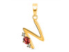 Garnet & White Topaz Alphabet N Pendant GAR-RDA-14.