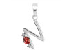 Garnet & White Topaz Alphabet N Pendant GAR-RDA-14.