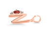 Garnet & White Topaz Alphabet N Pendant GAR-RDA-14.