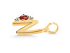 Garnet & White Topaz Alphabet N Pendant GAR-RDA-14.