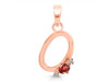 Garnet & White Topaz Alphabet O Pendant GAR-RDA-15.