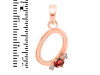 Garnet & White Topaz Alphabet O Pendant GAR-RDA-15.