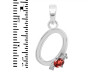 Garnet & White Topaz Alphabet O Pendant GAR-RDA-15.