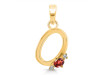 Garnet & White Topaz Alphabet O Pendant GAR-RDA-15.