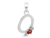 Garnet & White Topaz Alphabet O Pendant GAR-RDA-15.