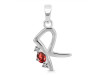 Garnet & White Topaz Alphabet R Pendant GAR-RDA-18.