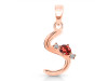 Garnet & White Topaz Alphabet S Pendant GAR-RDA-19.
