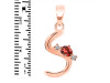 Garnet & White Topaz Alphabet S Pendant GAR-RDA-19.