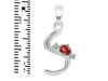 Garnet & White Topaz Alphabet S Pendant GAR-RDA-19.
