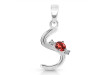 Garnet & White Topaz Alphabet S Pendant GAR-RDA-19.