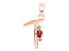 Garnet & White Topaz Alphabet T Pendant GAR-RDA-20.