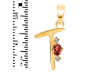 Garnet & White Topaz Alphabet T Pendant GAR-RDA-20.
