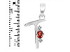 Garnet & White Topaz Alphabet T Pendant GAR-RDA-20.