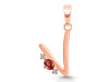 Garnet & White Topaz Alphabet V Pendant GAR-RDA-22.
