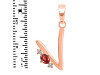 Garnet & White Topaz Alphabet V Pendant GAR-RDA-22.