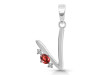 Garnet & White Topaz Alphabet V Pendant GAR-RDA-22.