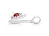 Garnet & White Topaz Alphabet V Pendant GAR-RDA-22.
