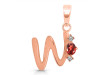 Garnet & White Topaz Alphabet W Pendant GAR-RDA-23.